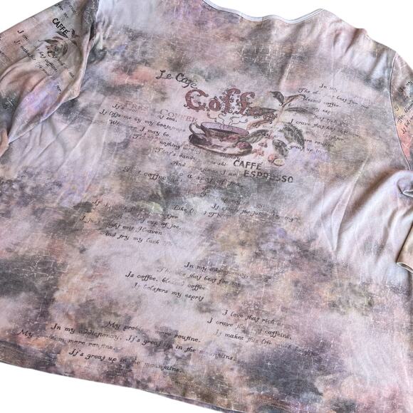 Cactus Coffee Caffe 3/4 Sleeve Tee Sz 3X - Picture 7 of 7